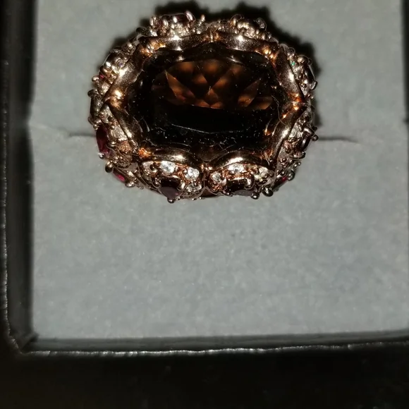 Exquisite Sterling Silver Genuine DiamondSz. 7